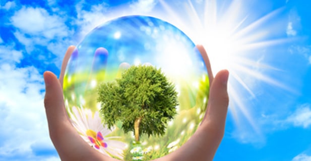 Image de la Terre dans des mains humaines
